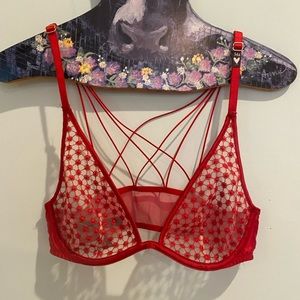 NWT Victorias Secret Red Lace Bra size 34B